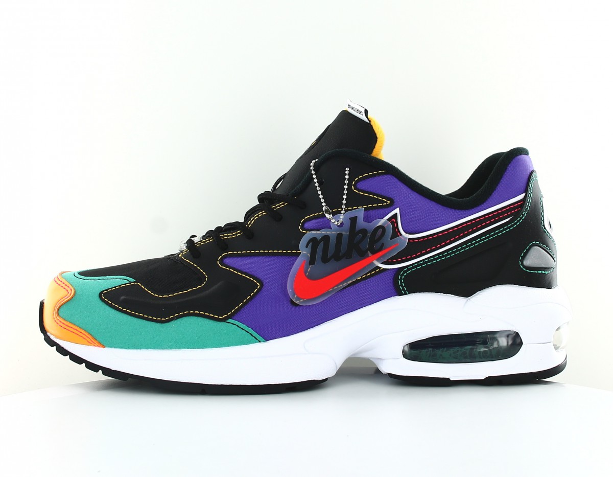 Nike Air max 2 light premium noir violet vert jaune