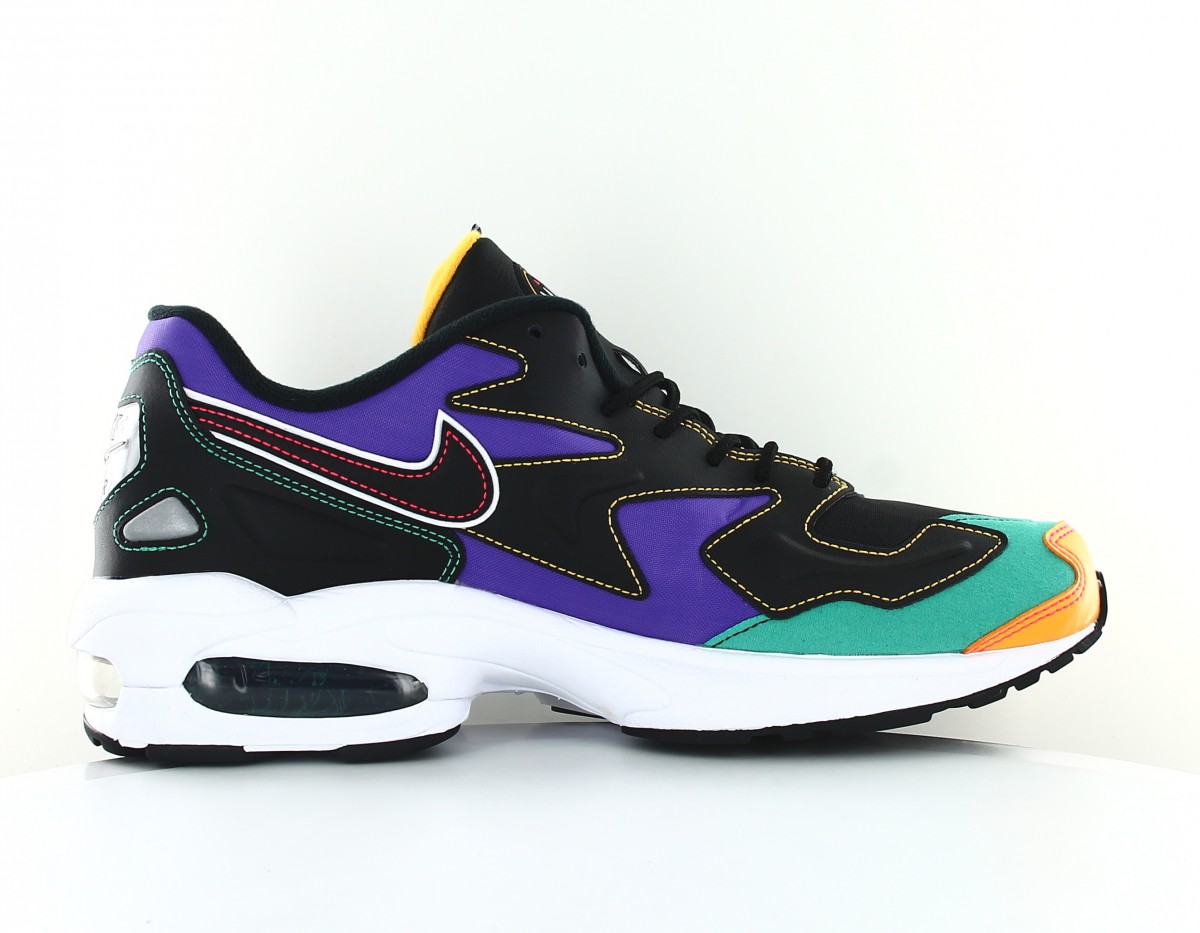 Nike Air max 2 light premium noir violet vert jaune