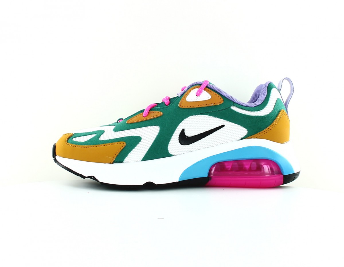 Nike Air max 200 blanc vert moutarde rose