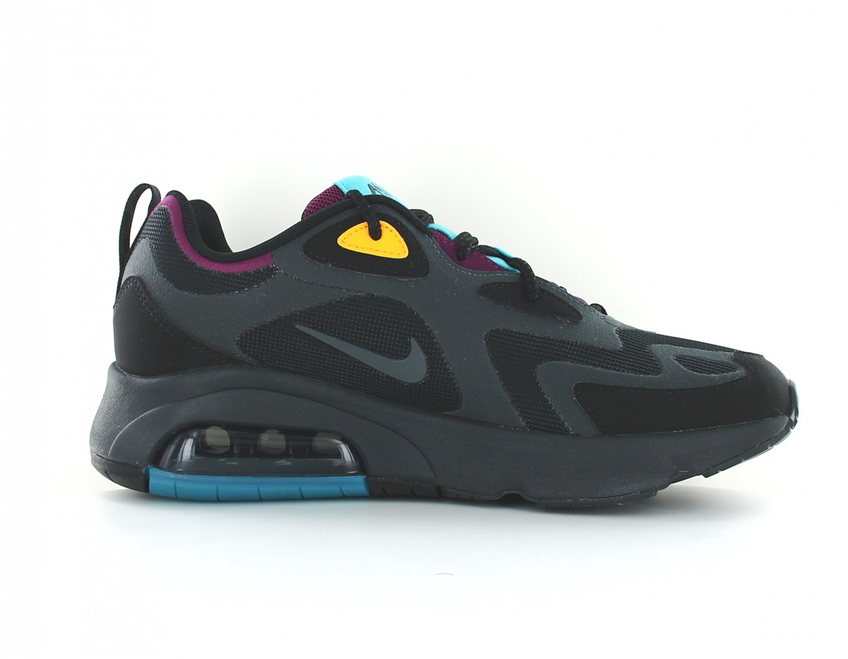 Nike Air max 200 noir bleu violet jaune