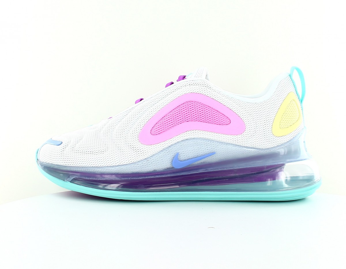 Nike Air max 720 femme blanc rose bleu turquoise jaune