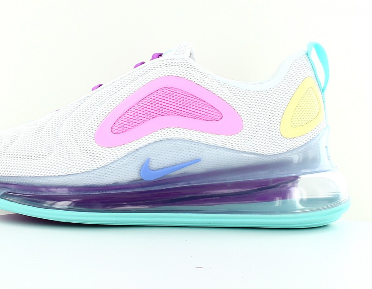 Nike Air max 720 femme blanc rose bleu turquoise jaune