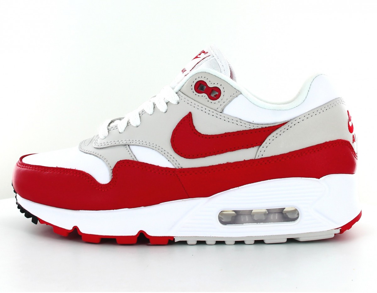 Los Alpes pasaporte dividir Nike Air max 90/1 White-university red AQ1273-100