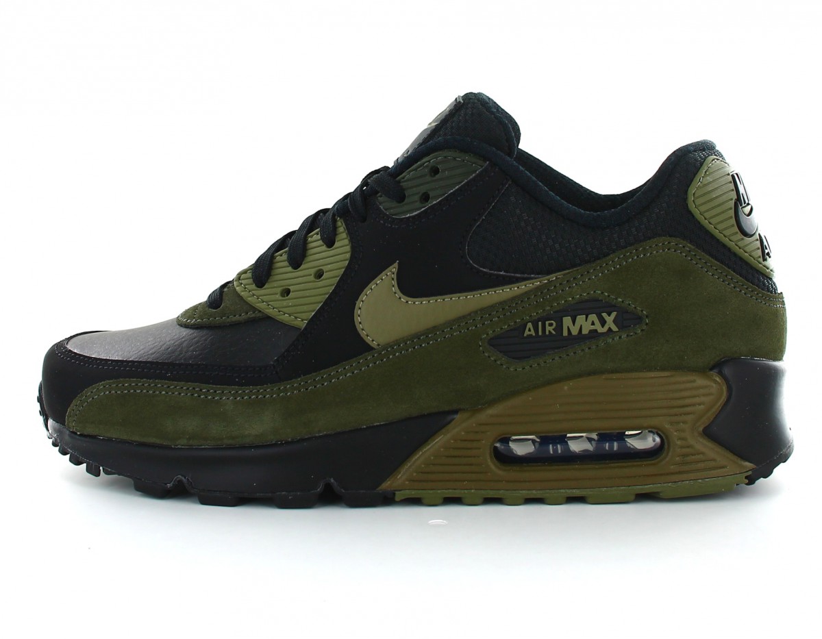Nike Air max 90 cuir homme Noir-kaki-kaki
