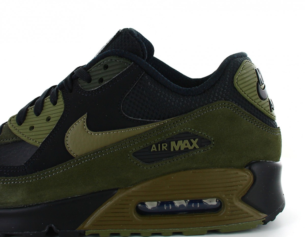 Nike Air max 90 cuir homme Noir-kaki-kaki 302519-014