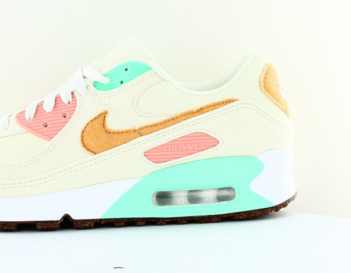 Nike Air max 90 lx beige vert rose gomme