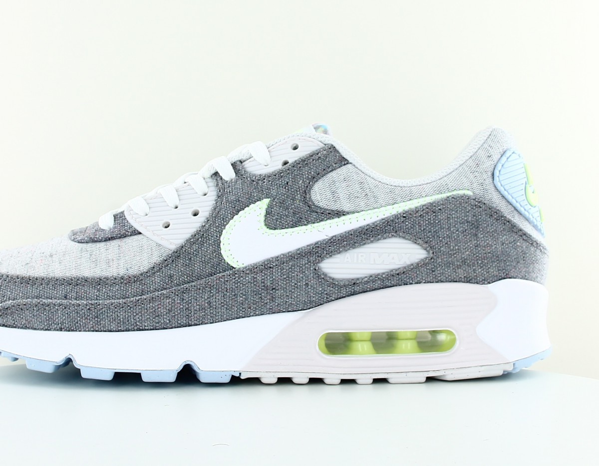 Nike Air max 90 nrg recycled gris blanc jaune bleu