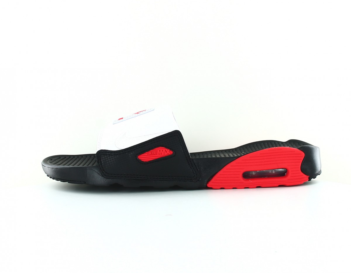 Nike Air max 90 slide blanc noir rouge