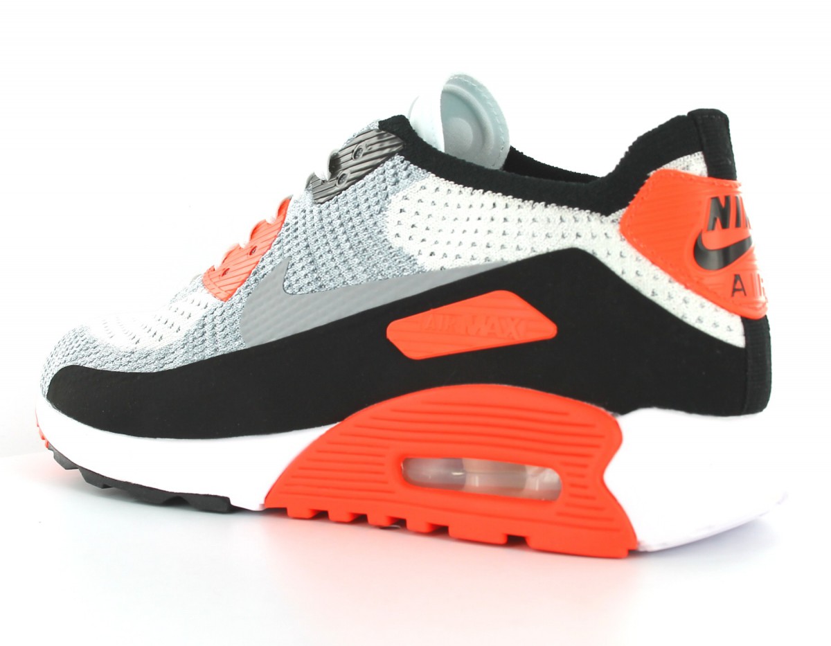 Nike Air Max 90 wmns Ultra 2.0 Flyknit White/Wolf-Grey/Crimson/Black