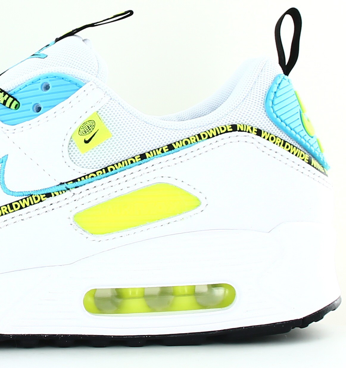 Nike Air Max 90 worldwide blanc bleu ciel volt noir 