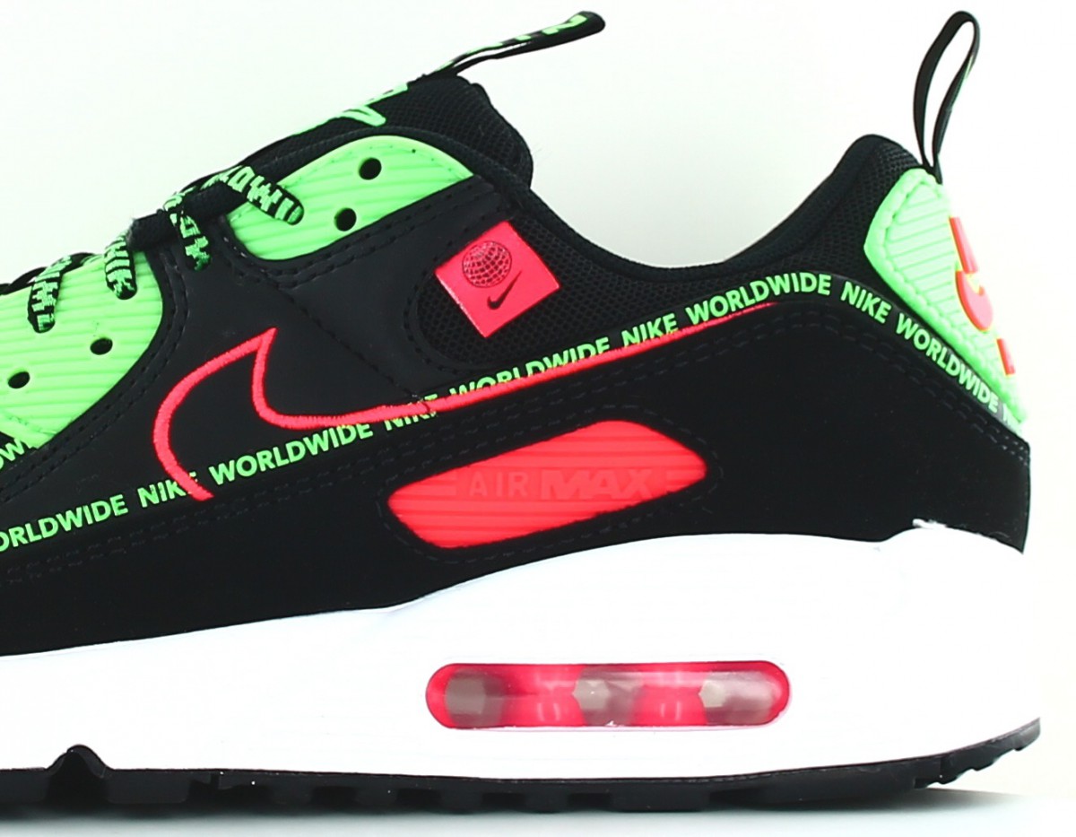 Nike Air Max 90 worldwide noir vert volt orange