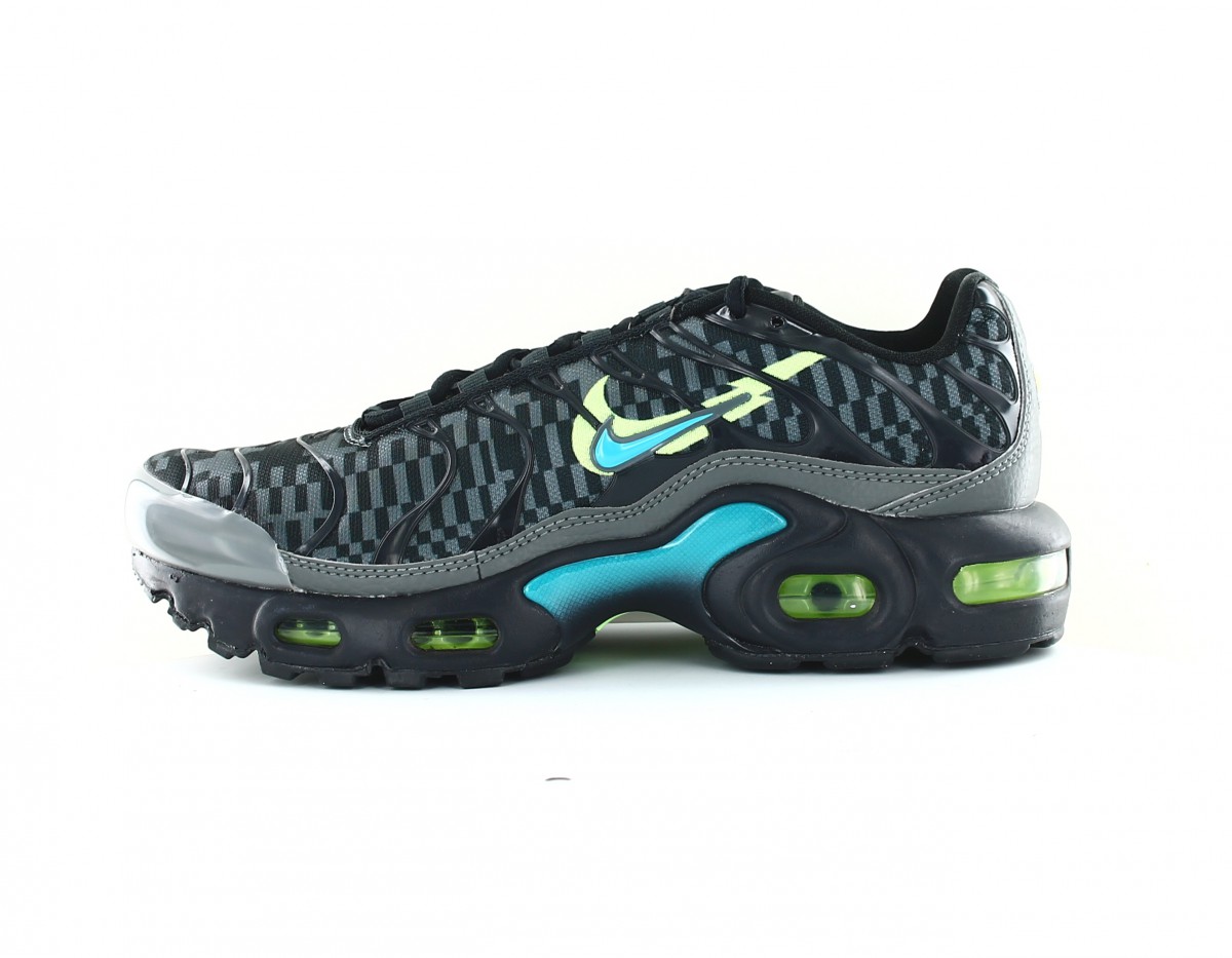 Nike Air max plus gs gris noir bleu vert