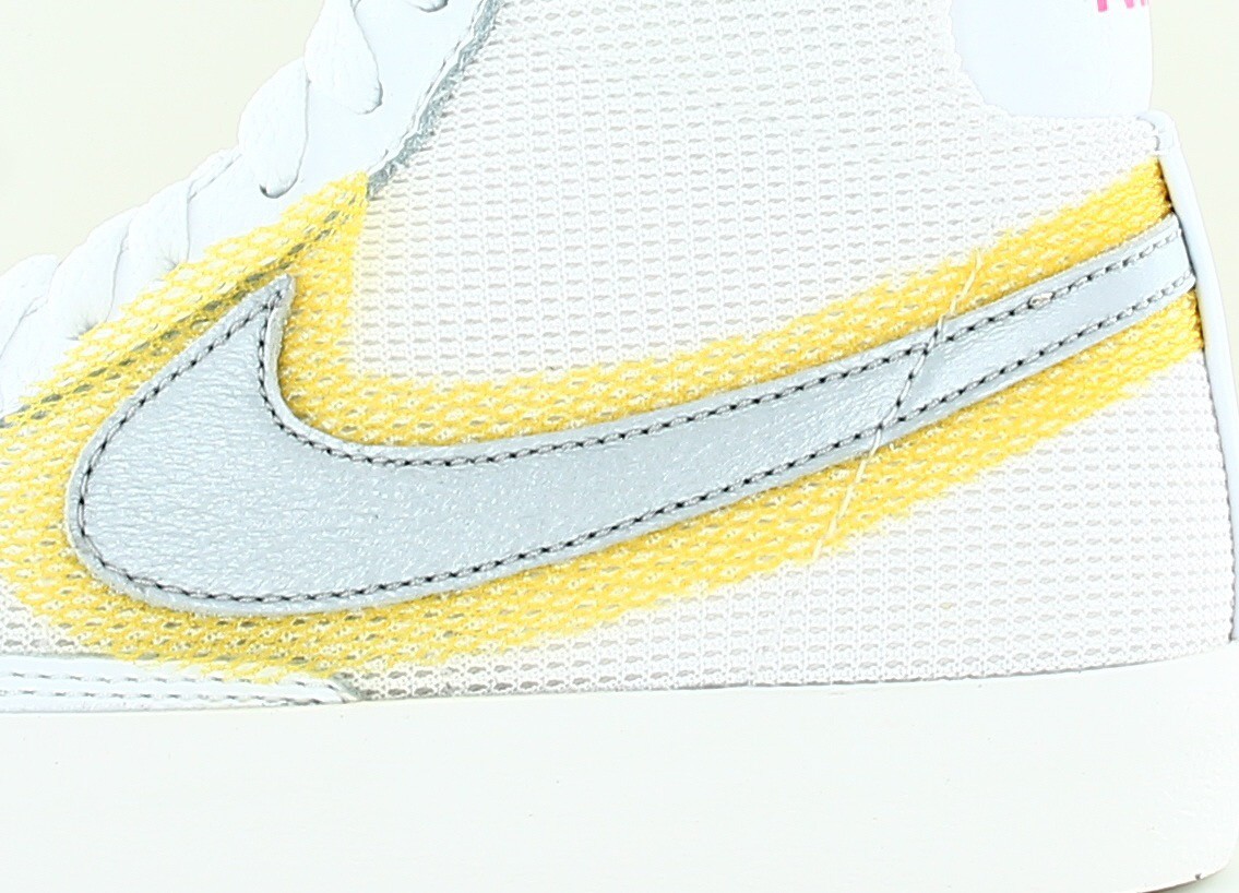 Nike Blazer mid 77 vintage blanc argent jaune rose