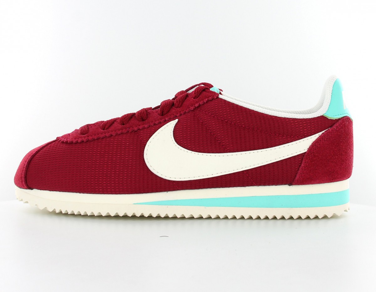 Nike cortez classic textile Bordeaux/blanc/turquoise