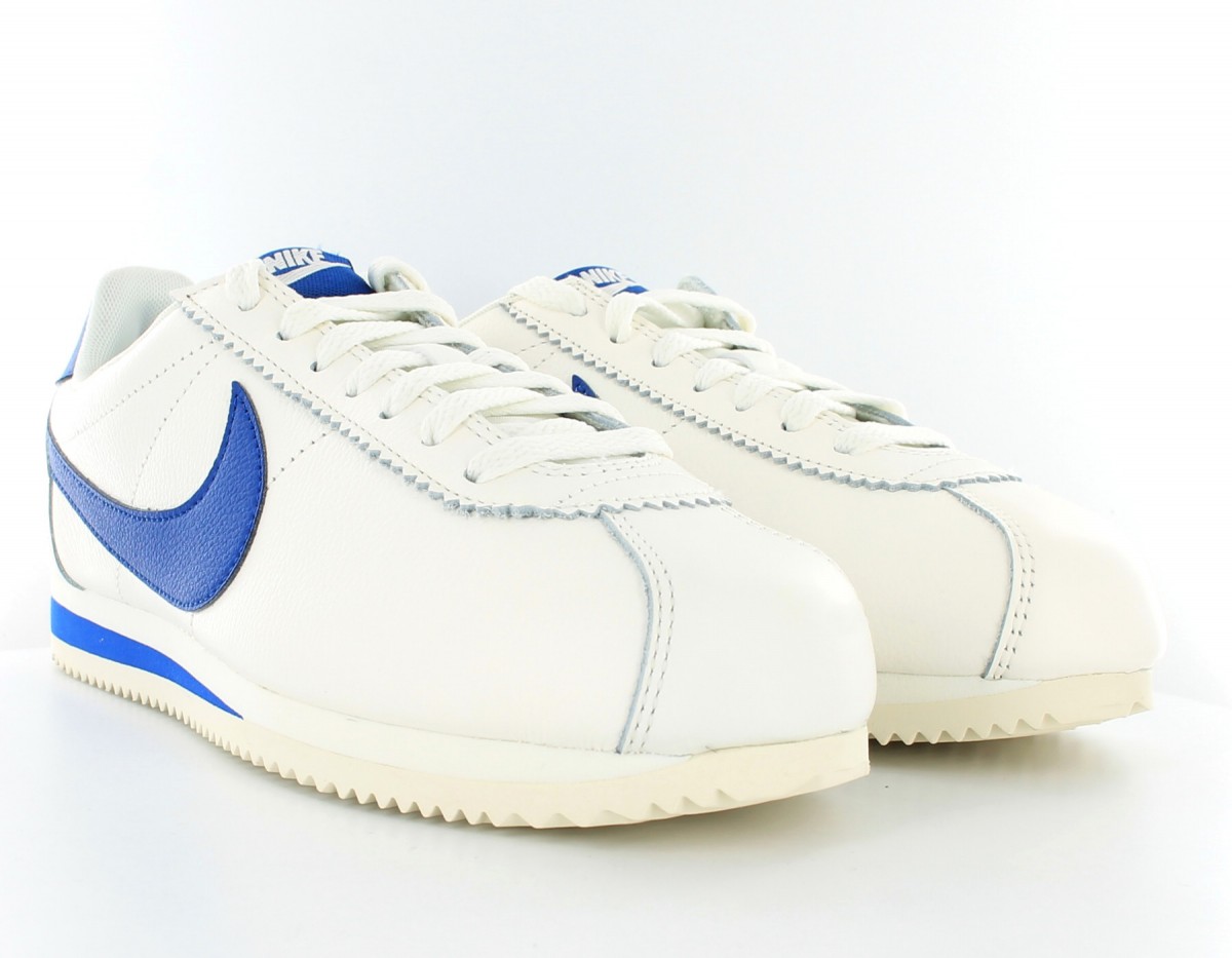 nike cortez shoes blue and white