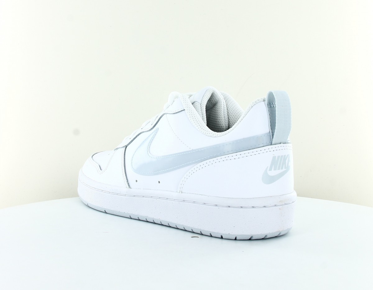 Nike Court borough low 2 gs blanc gris iridesent