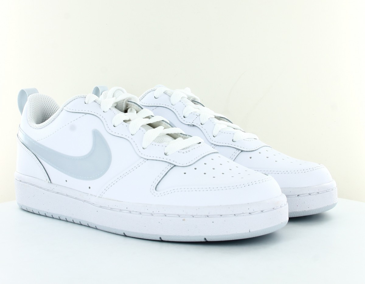 Nike Court borough low 2 gs blanc gris iridesent