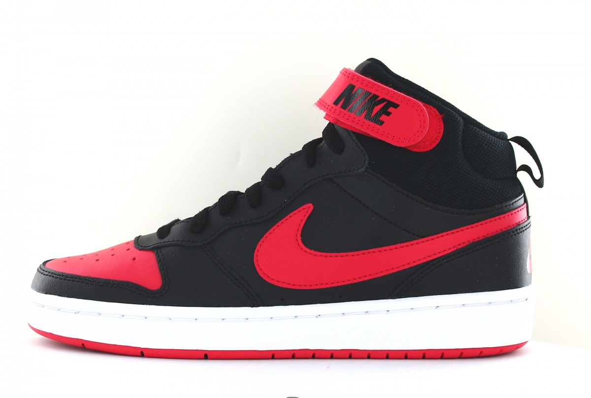 Nike Court borough mid 2 gs noir rouge blanc