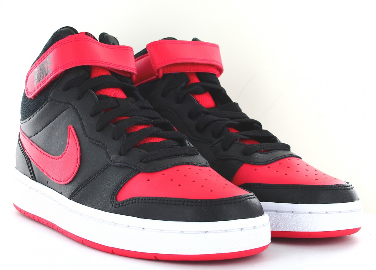 Nike Court borough mid 2 gs noir rouge blanc