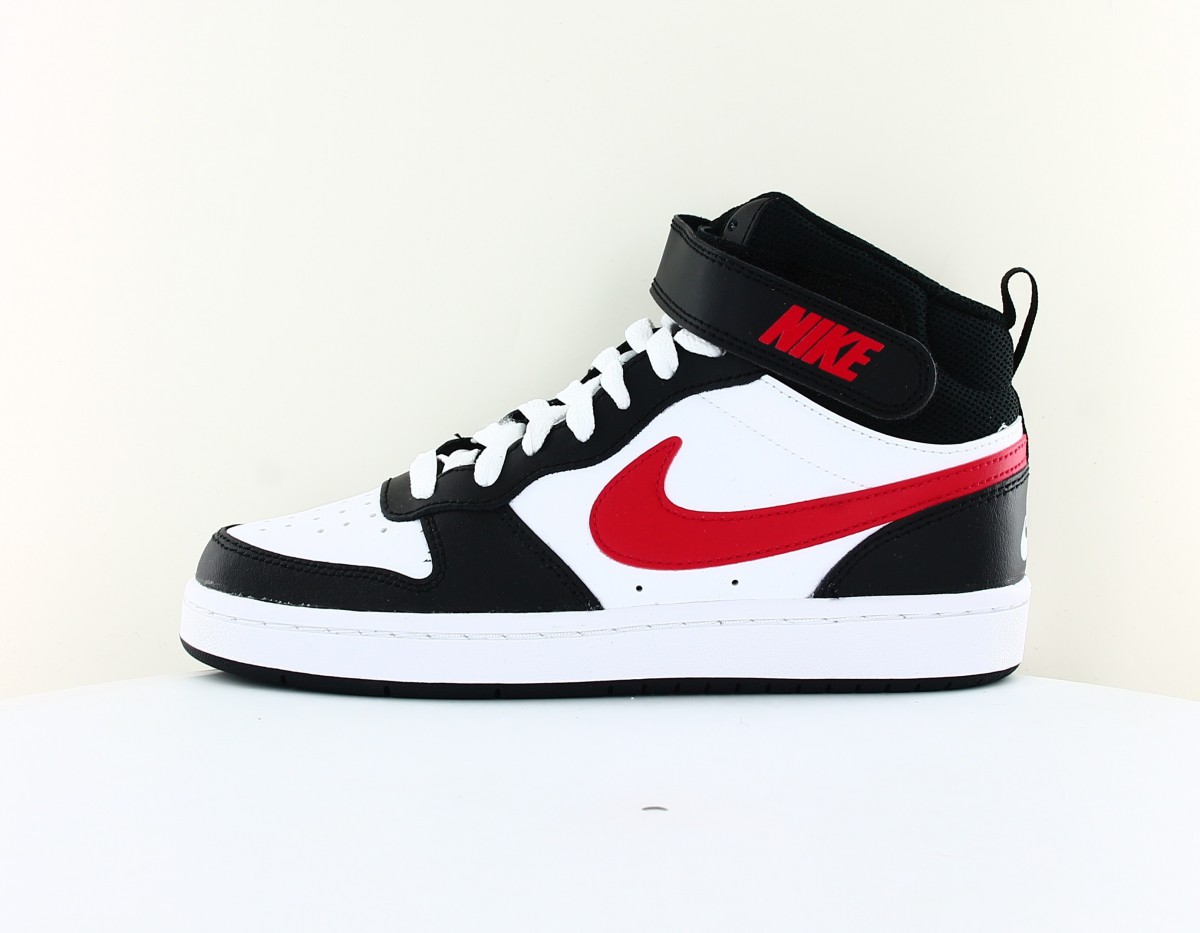 Nike Court borough mid 2 gs noir blanc rouge bleu