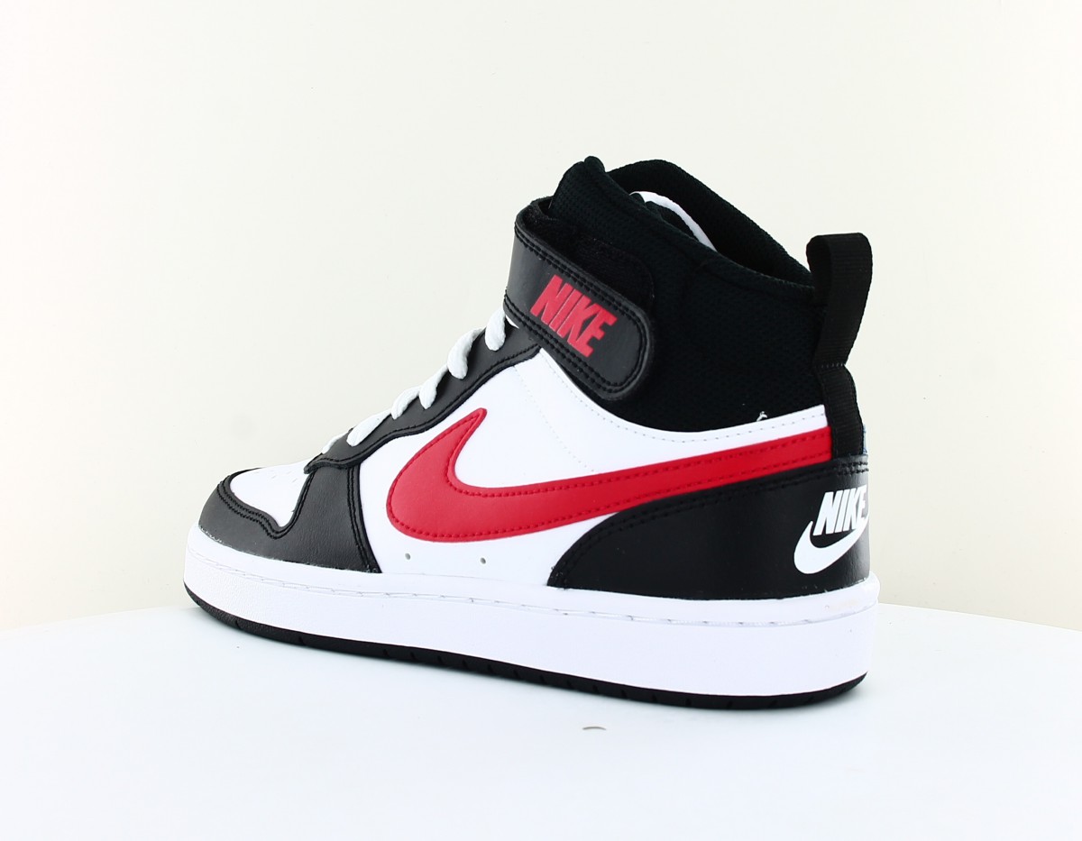 Nike Court borough mid 2 gs noir blanc rouge bleu