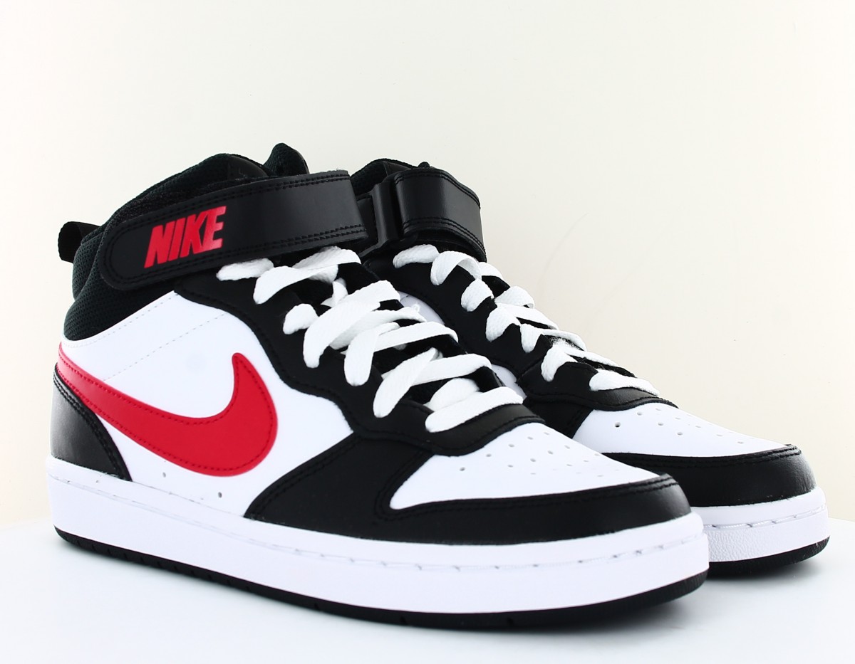 Nike Court borough mid 2 gs noir blanc rouge bleu