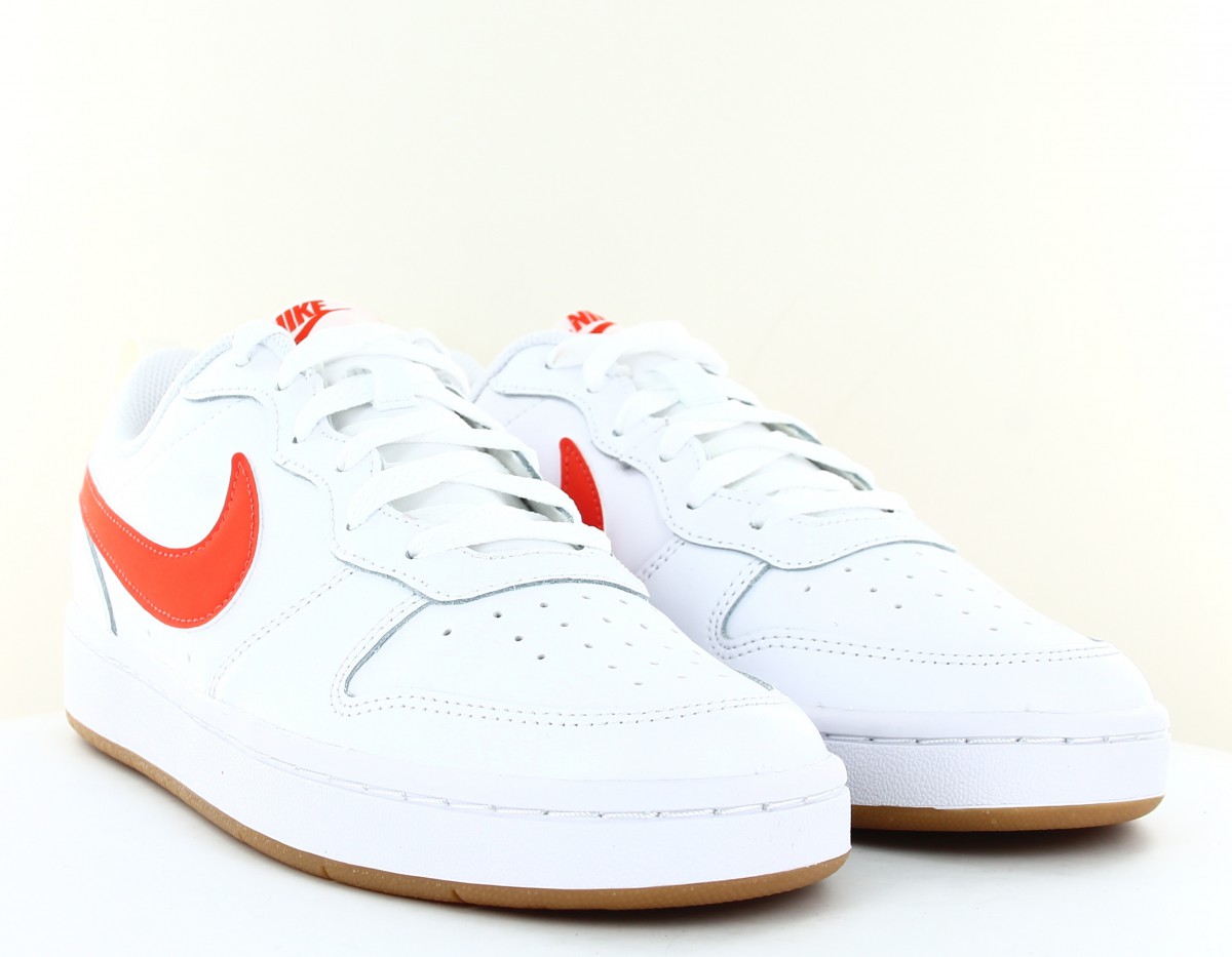 Nike Court borough low 2 gs blanc orange gomme