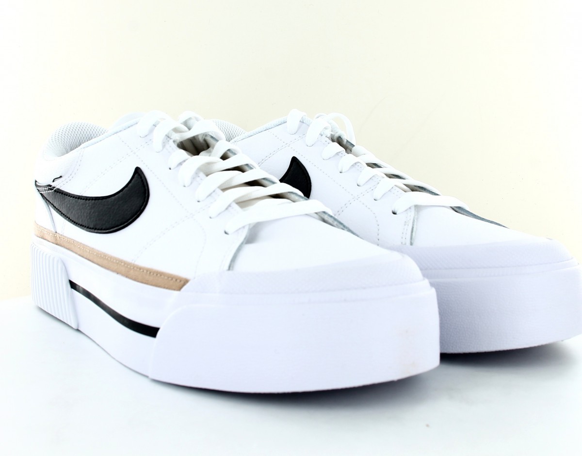 Nike Court legacy lift Blanc noir beige