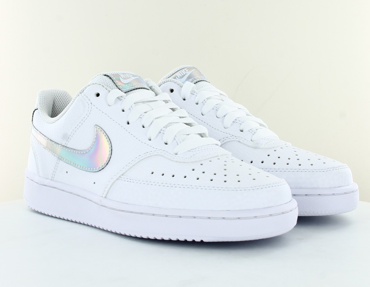 Nike Court vision low blanc gris iridesent