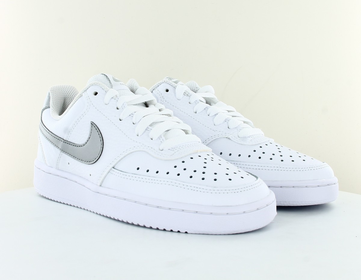 Nike Court vision low blanc gris metal