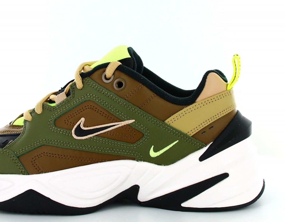 Nike M2K tekno femme Kaki marron jaune fluo