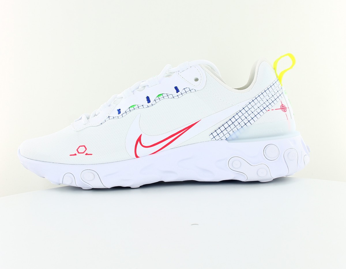 Nike React Element 55 blanc orange crimson jaune fluo