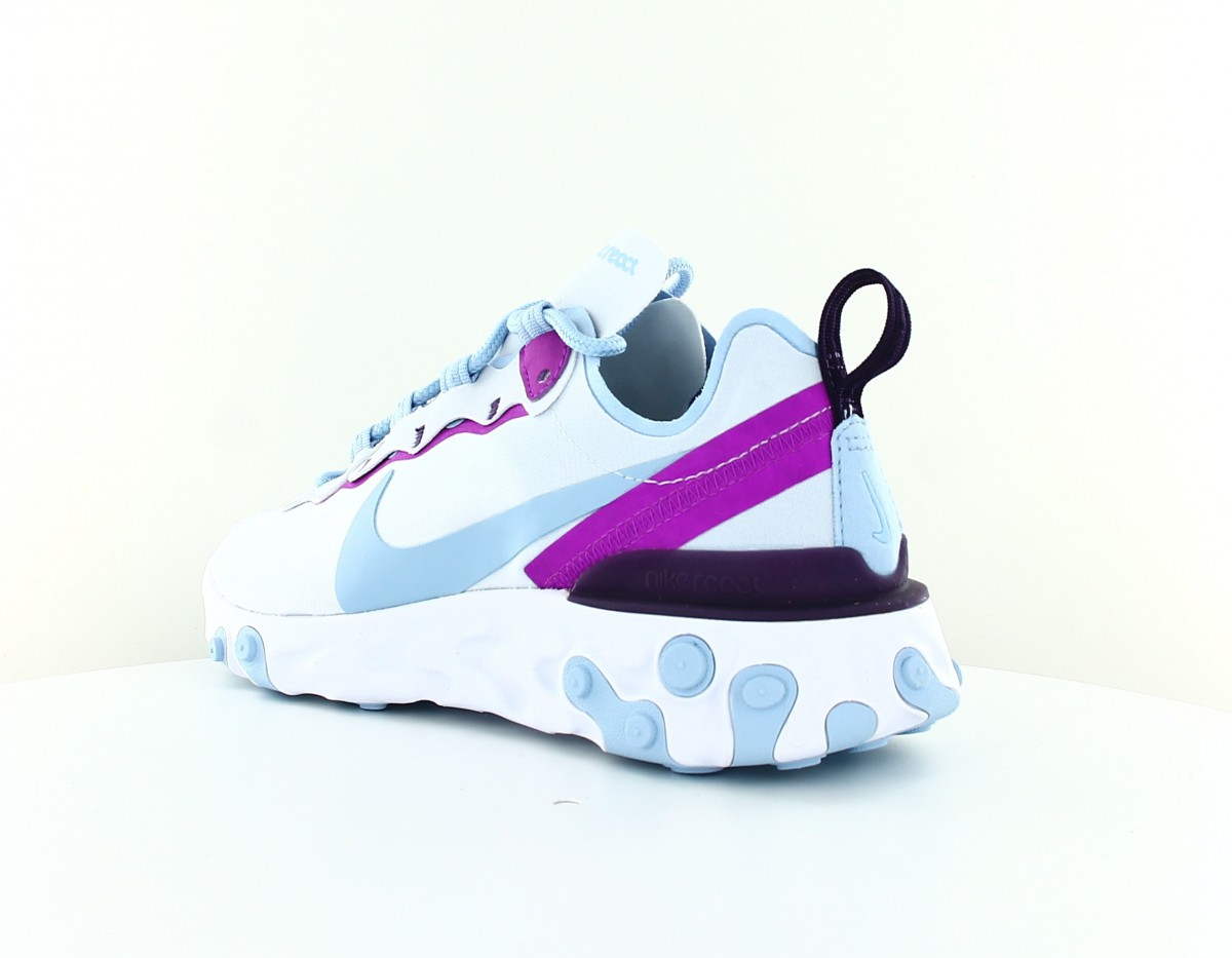 Nike React Element 55 gris bleu ciel violet