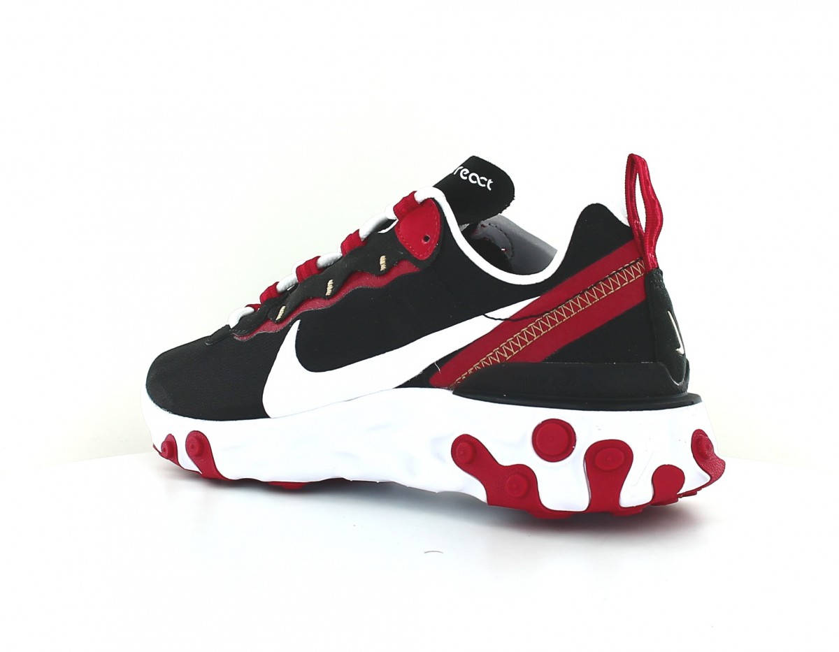 Nike React Element 55 noir blanc rouge