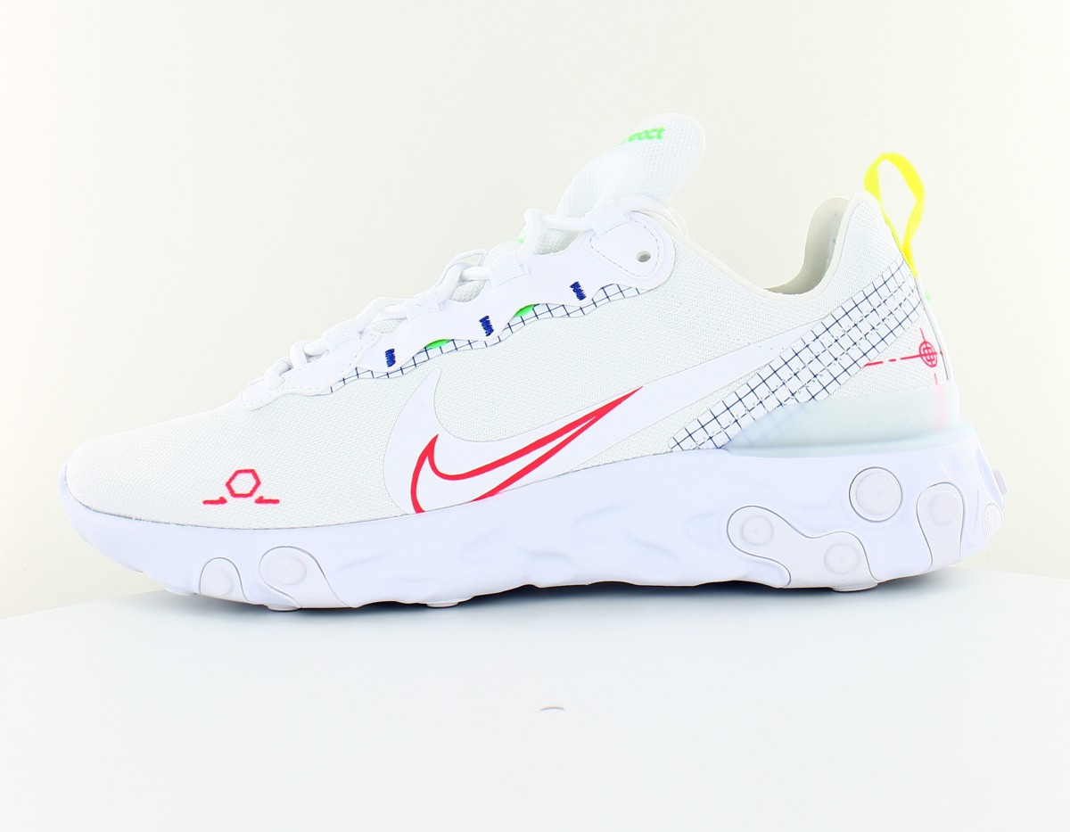 Nike React Element 55 schematic blanc orange crimson jaune fluo