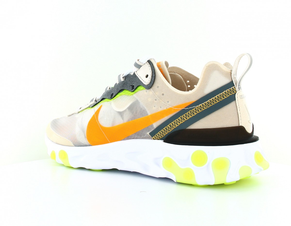 Nike React Element 87 light orewood brown laser orange volt