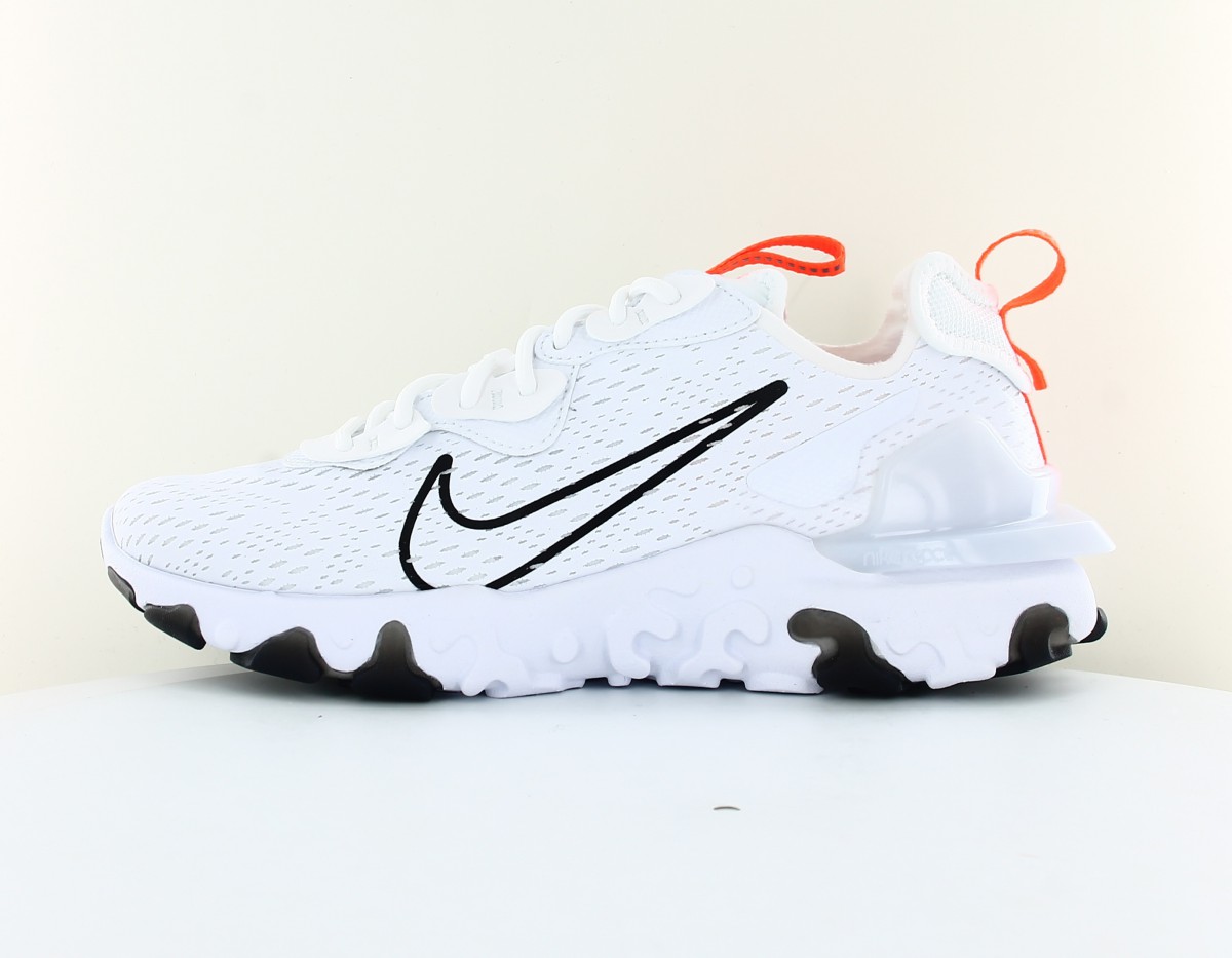 Nike React vision blanc noir orange fluo