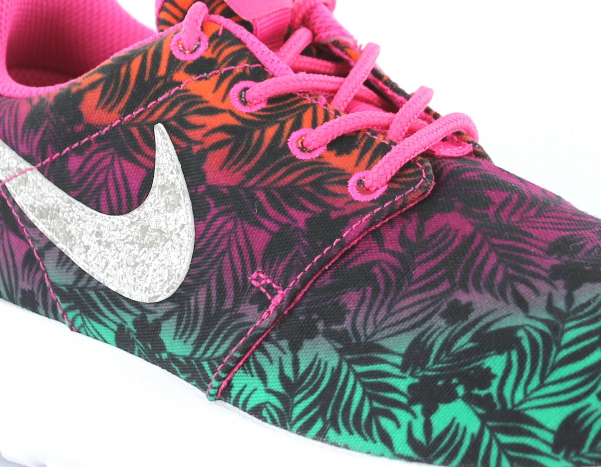 Nike Rosherun print gs ROSE/VERT/GRIS
