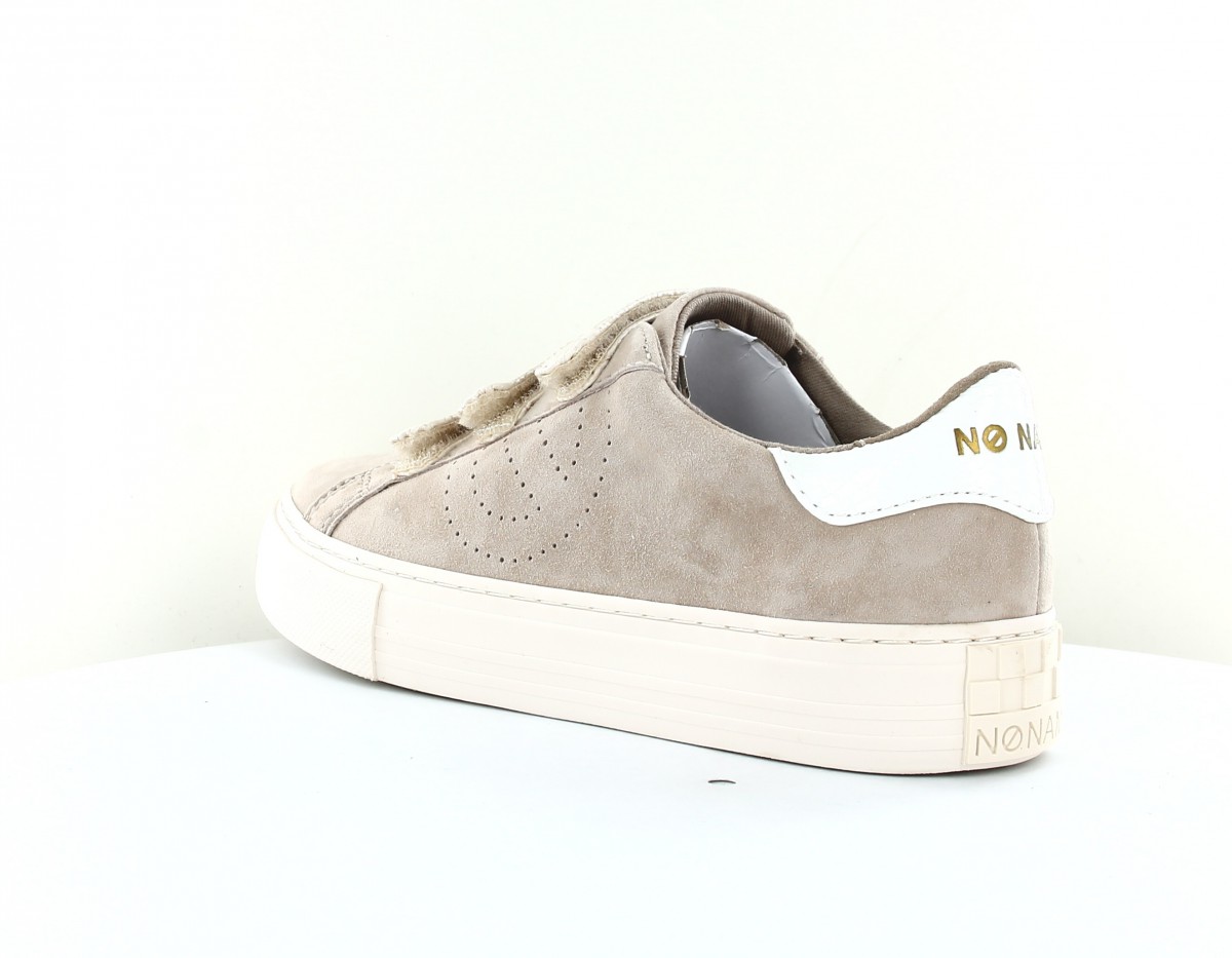 Noname Arcade straps suede beige blanc