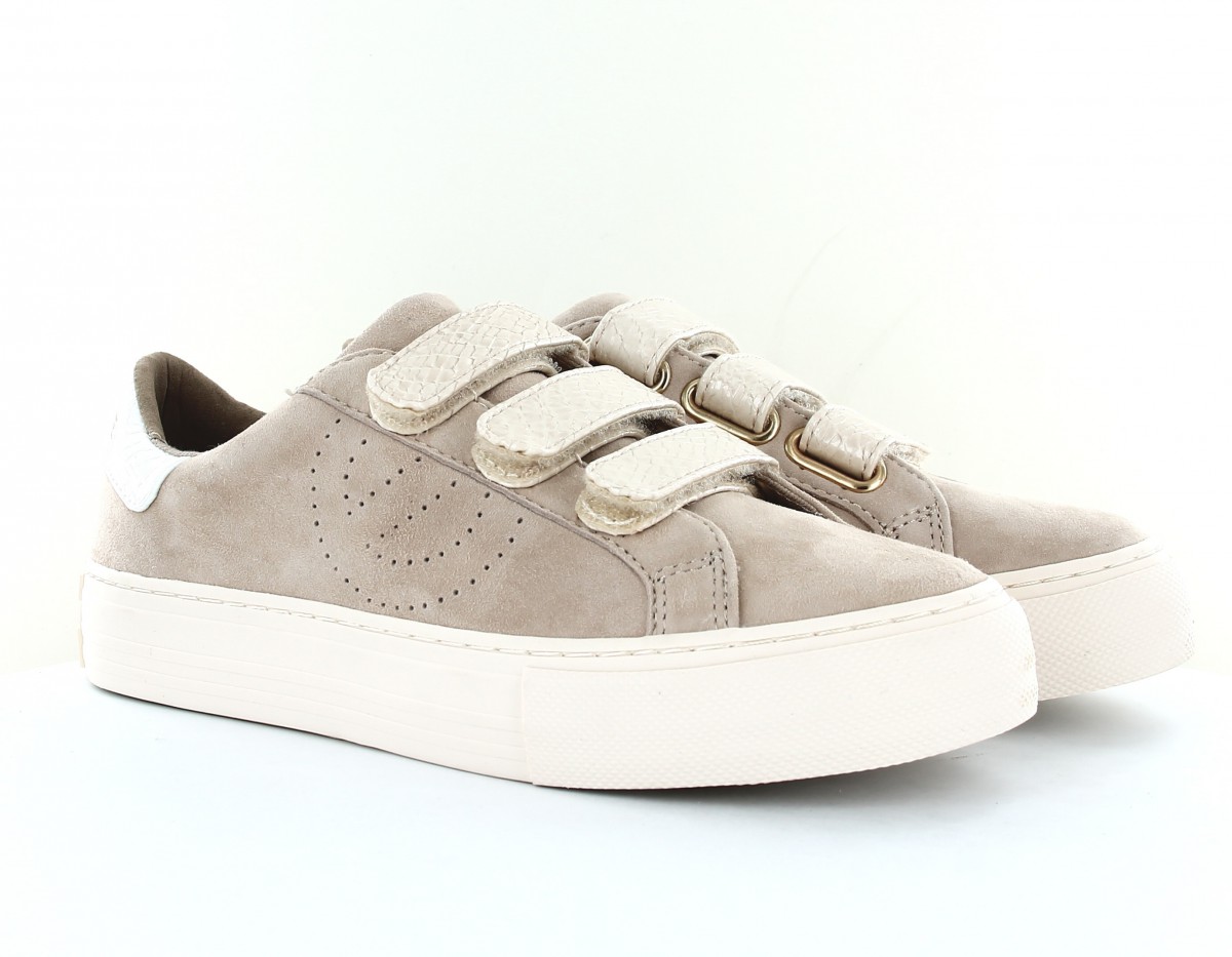 Noname Arcade straps suede beige blanc