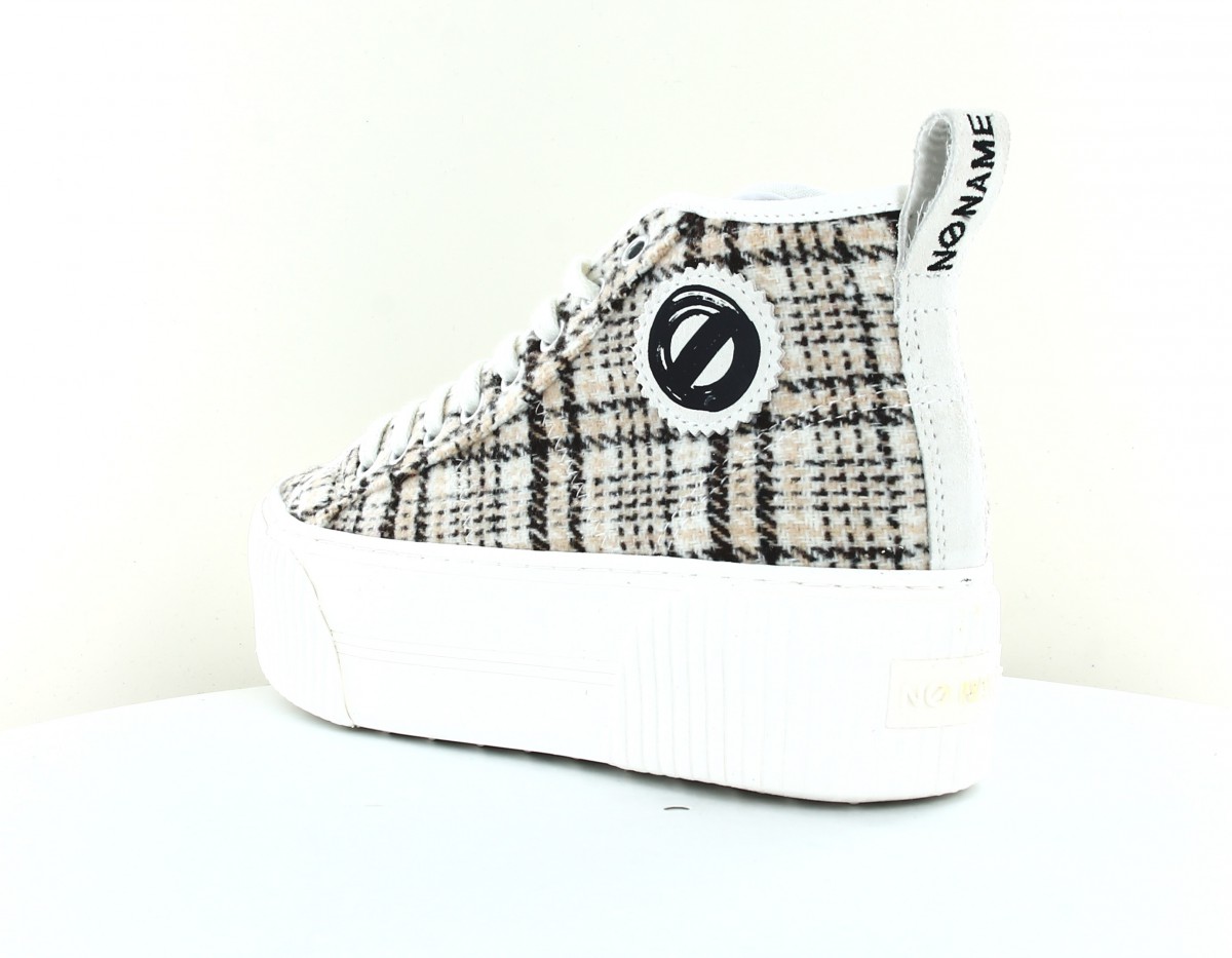 Noname Iron mid side beige tweed noir blanc