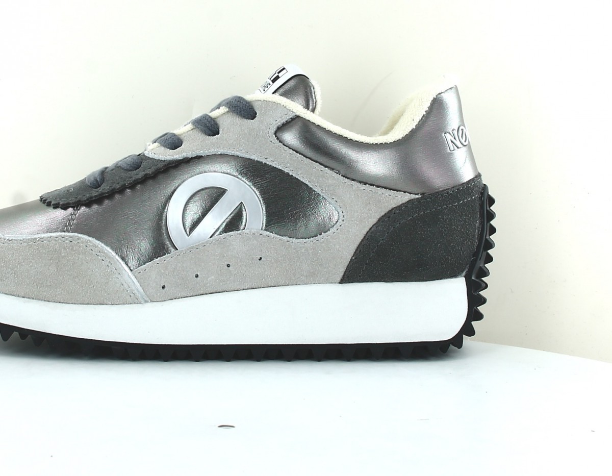 Noname Punky jogger suede gris argent silver