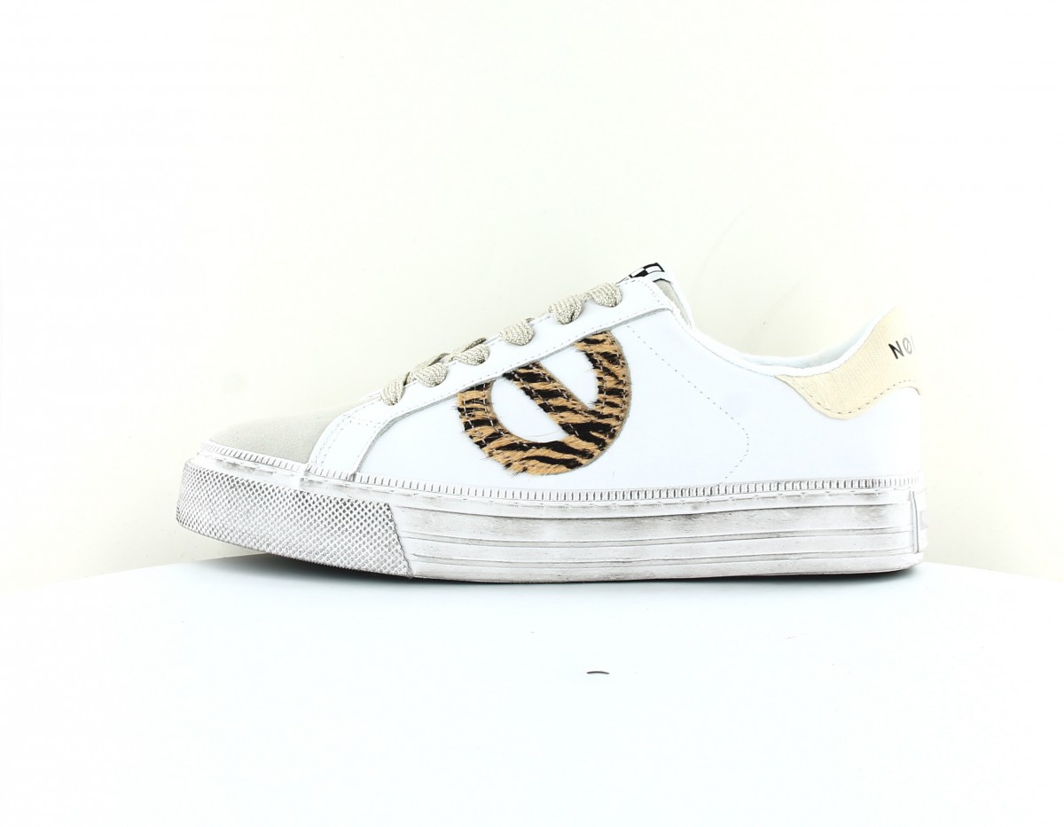 Noname Strike side blanc beige print zebre