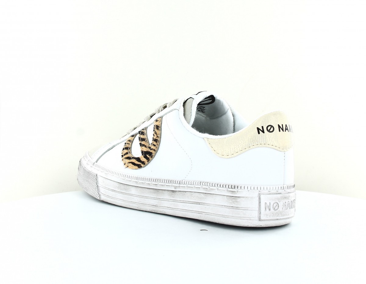 Noname Strike side blanc beige print zebre