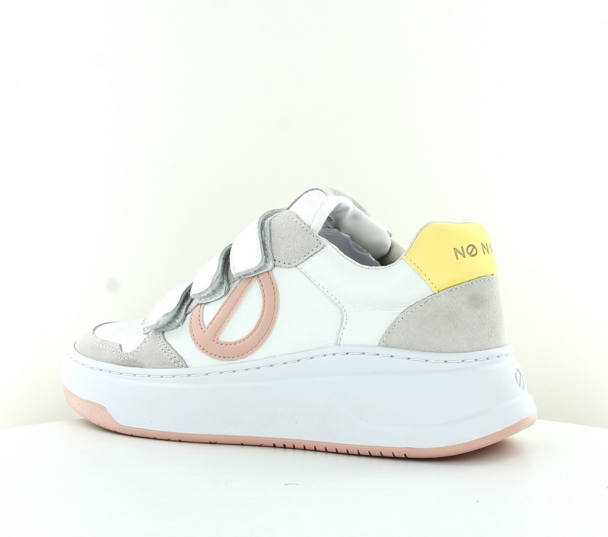 Noname Bridget straps velcro scratch blanc rose jaune