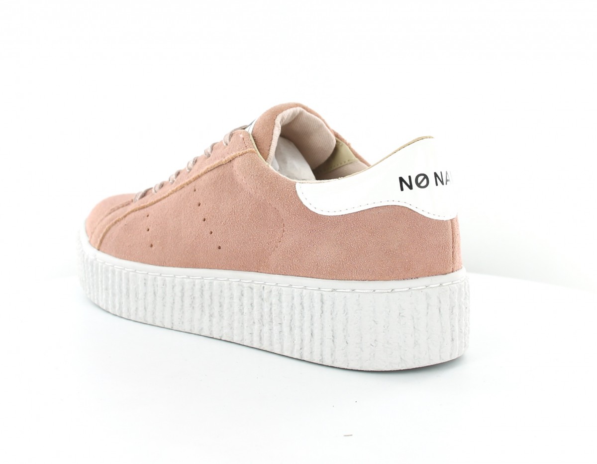 Noname Picadilly Sneakers Suede Rose dragée blanc
