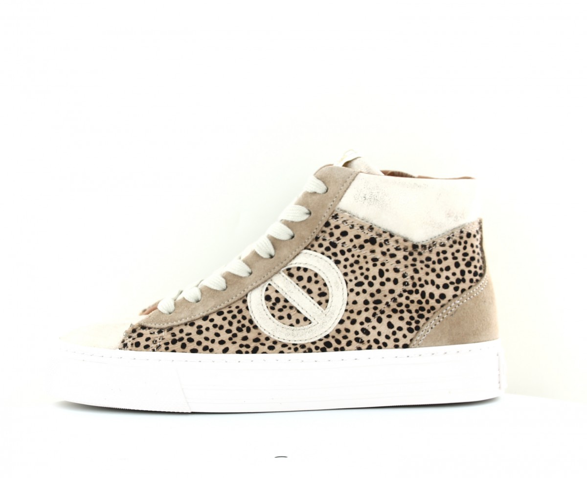 Noname Strike mid cut marron leopard or blanc