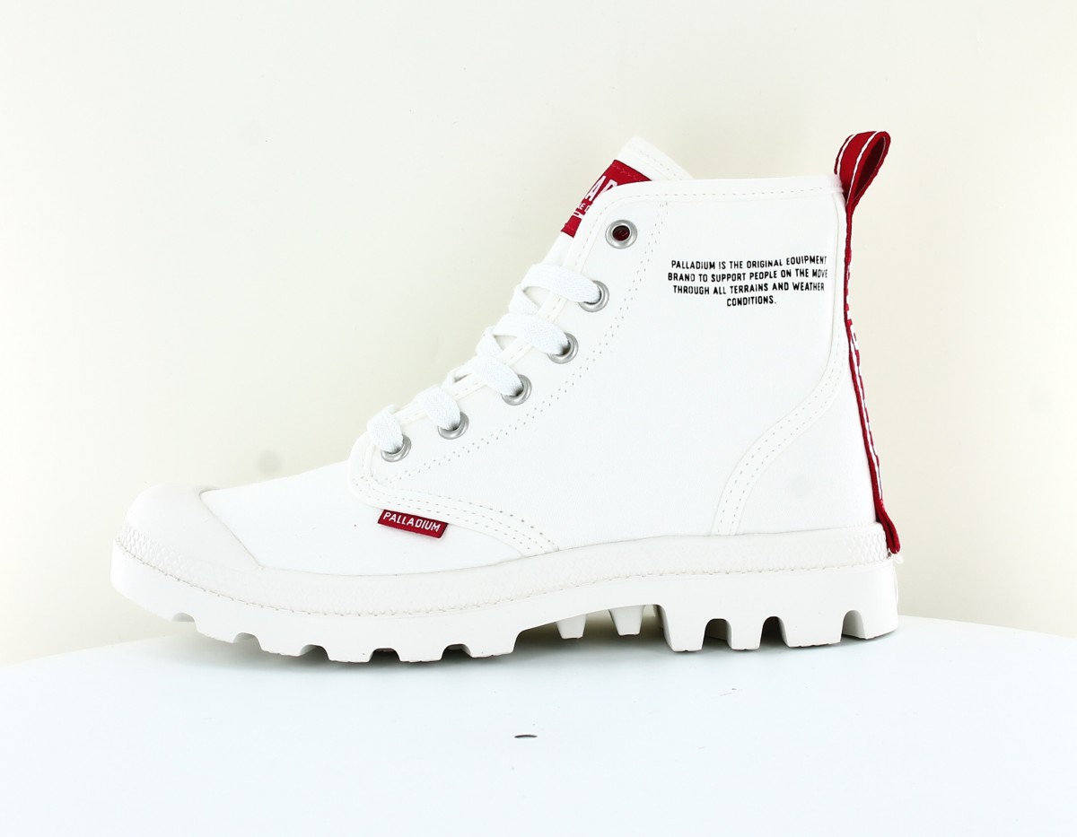 Palladium Hi du pampa blanc rouge noir