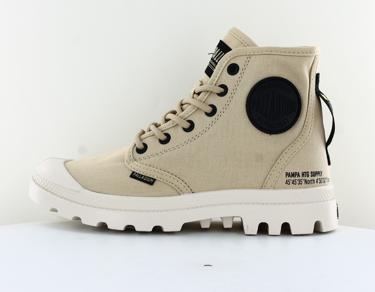 Palladium Pampa hi htg beige noir blanc