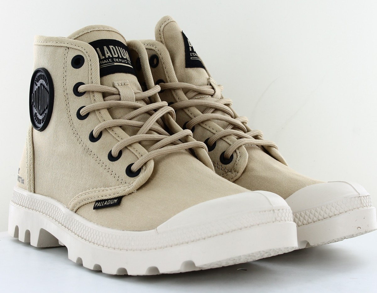 Palladium Pampa hi htg beige noir blanc